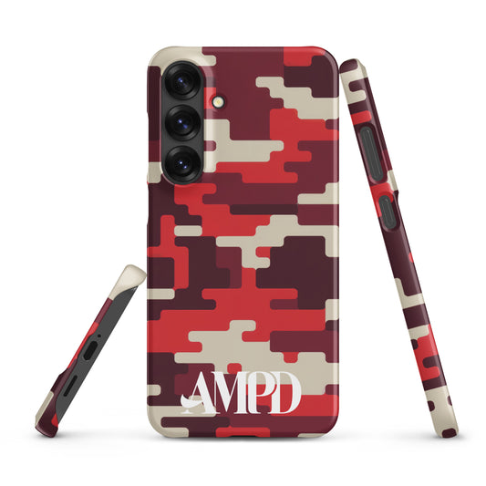 AMPD Red Digital Camo Snap case for Samsung Galaxy S25® offers stylish protection with a unique design