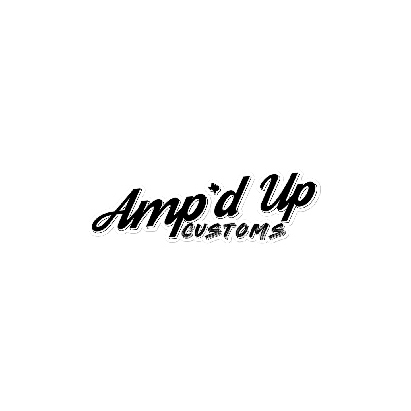 Amp'd Up Custom Sticker featuring a stylish design for personalizing items
