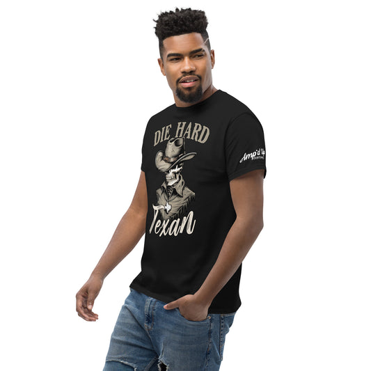 Die Hard Texan T-Shirt featuring a bold graphic design on a black tee for casual wear