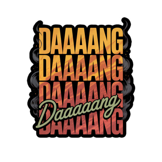 Colorful DANG sticker featuring bold text design in vibrant shades for creative decor