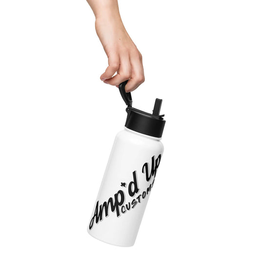 Amp'd Up Customs Stainless steel water bottle with a straw lid - Amp'd Up Custom