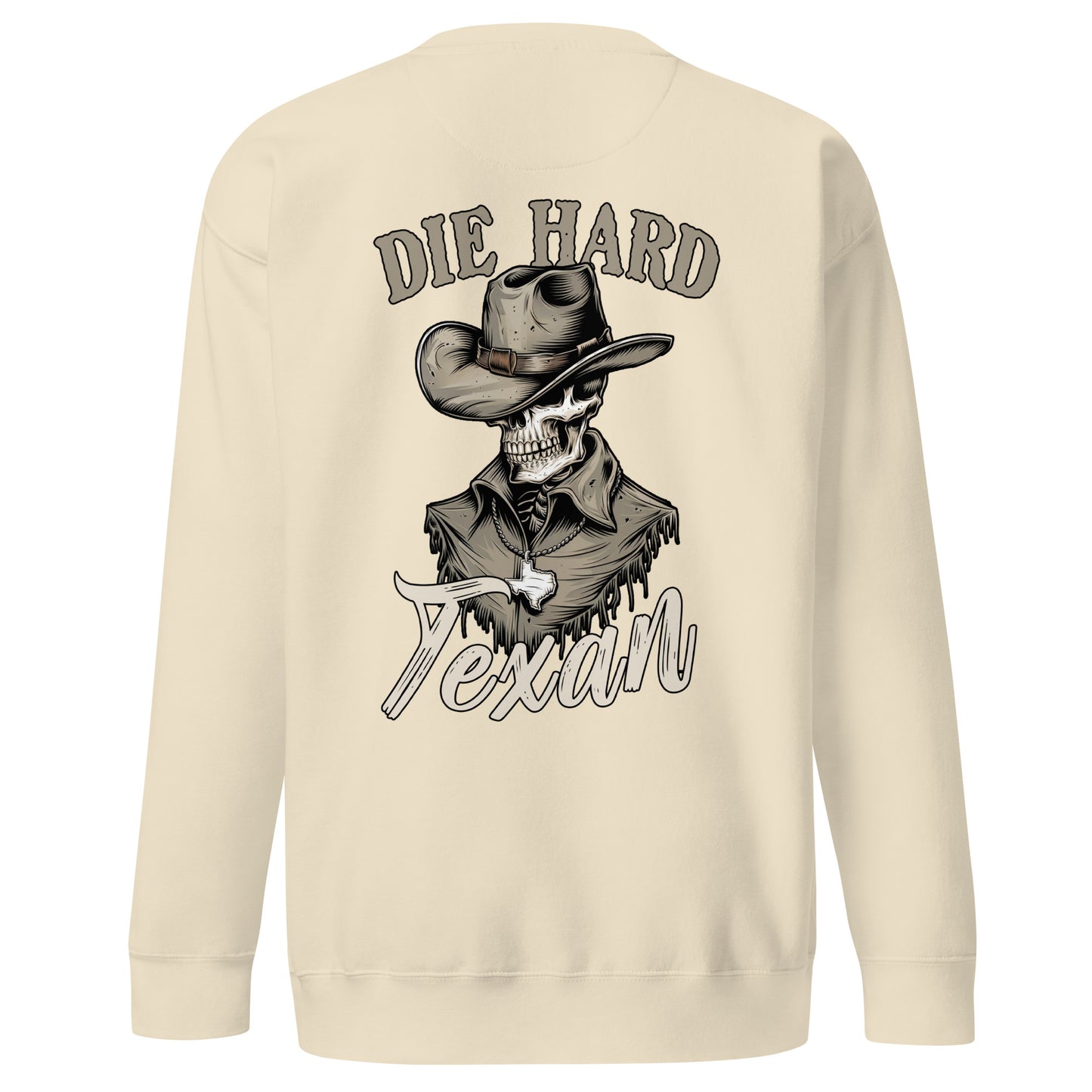 Die Hard Texan Sweatshirt (back illustration) - Amp'd Up Custom