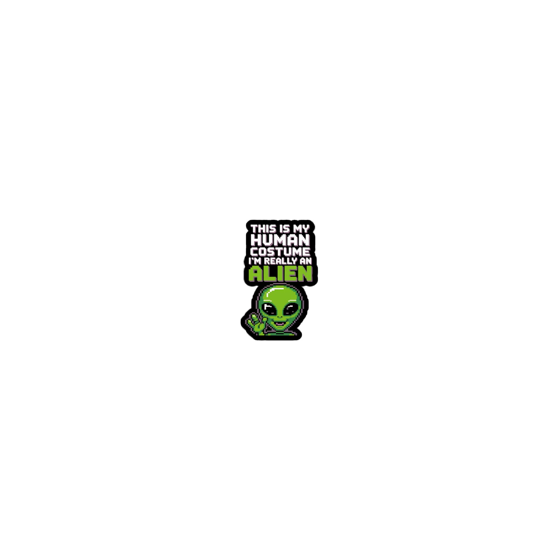 Alien Costume sticker by Amp'd Up Custom with green alien and funny text design