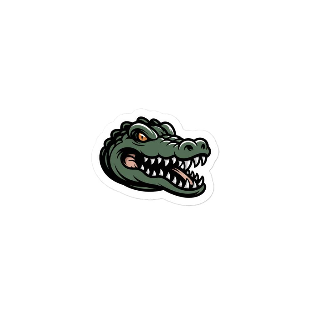 Alligator Bubble-Free Kiss Cut Cute Reptile Decal Sticker featuring a cartoon alligator head design