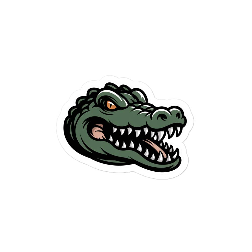 Alligator Bubble-Free Kiss Cut Cute Reptile Decal Sticker featuring a detailed alligator head design