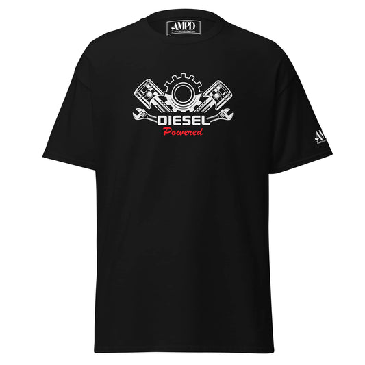 Diesel Powered Graphic T-Shirt Mechanic Gift for Diesel Truck Drivers featuring piston design
