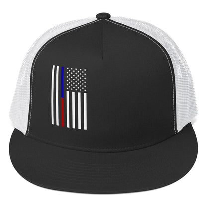 Amp'd Up Custom American Flag Trucker Cap with Unique Flag Design and Mesh Back