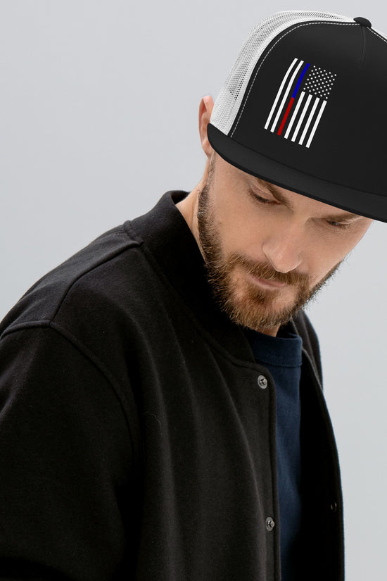 American Flag Trucker Cap with Stylish Design, Ideal for Casual Wear and Outdoor Activities