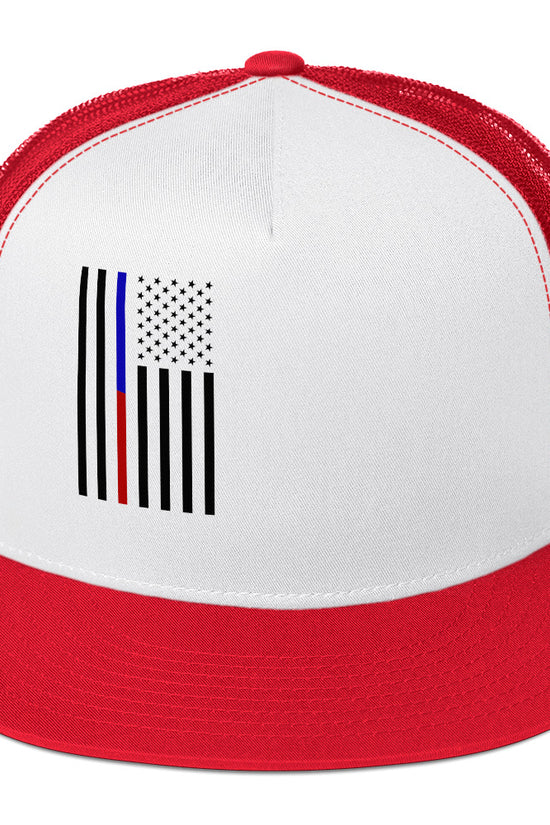 American Flag Trucker Cap with Red Mesh and Bold Flag Design for Stylish Wear