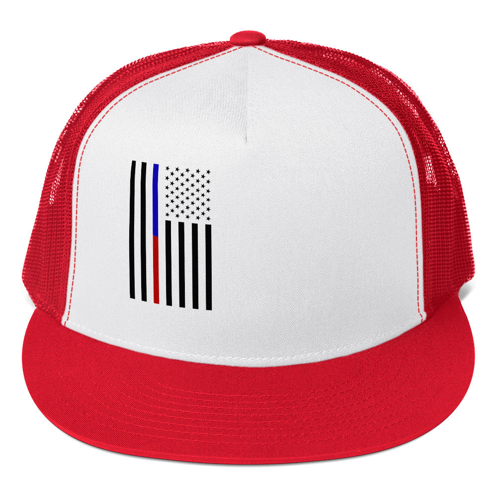 American Flag Trucker Cap with Red Mesh and Bold Flag Design for Stylish Wear