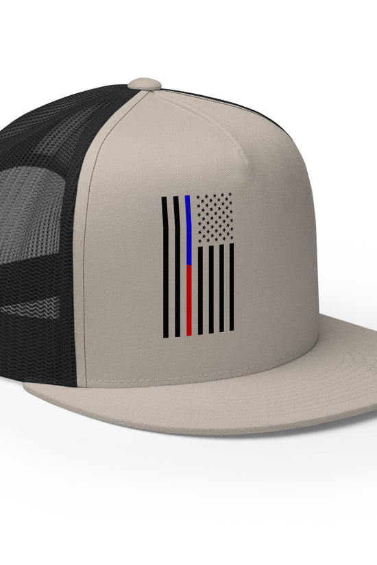 Amp'd Up Custom American Flag Trucker Cap with unique design and comfortable fit