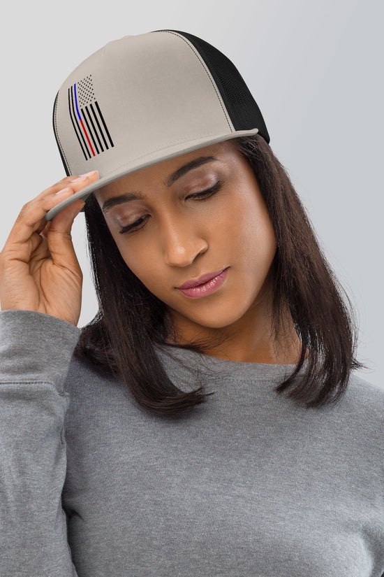Stylish Amp'd Up Custom American Flag Trucker Cap with a unique design for patriotic fans