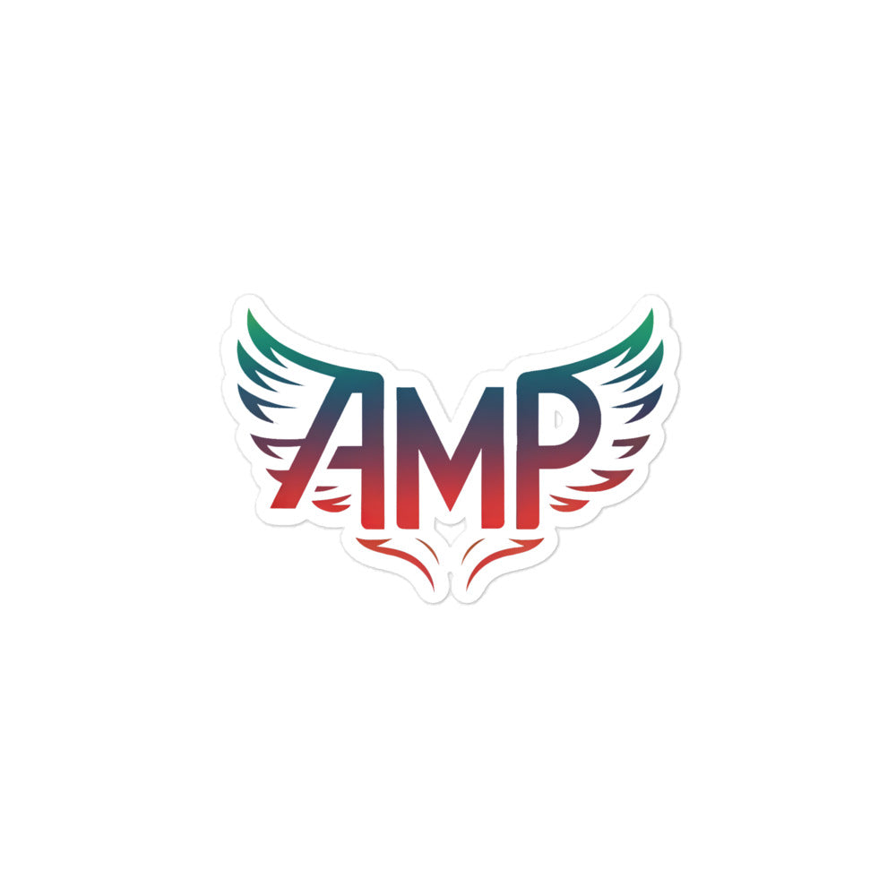 Amp Wings sticker featuring vibrant colors and a stylish wing design for custom decorations