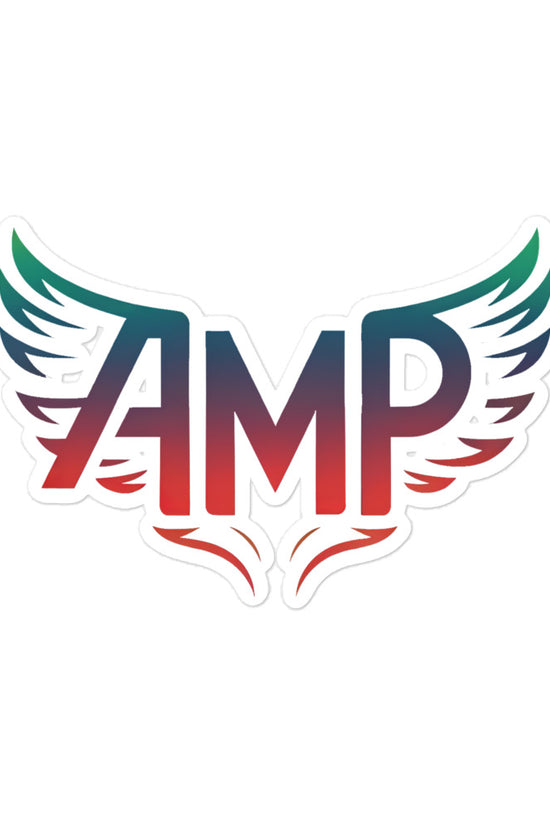 Amp Wings sticker featuring colorful gradient and wing design for personalization