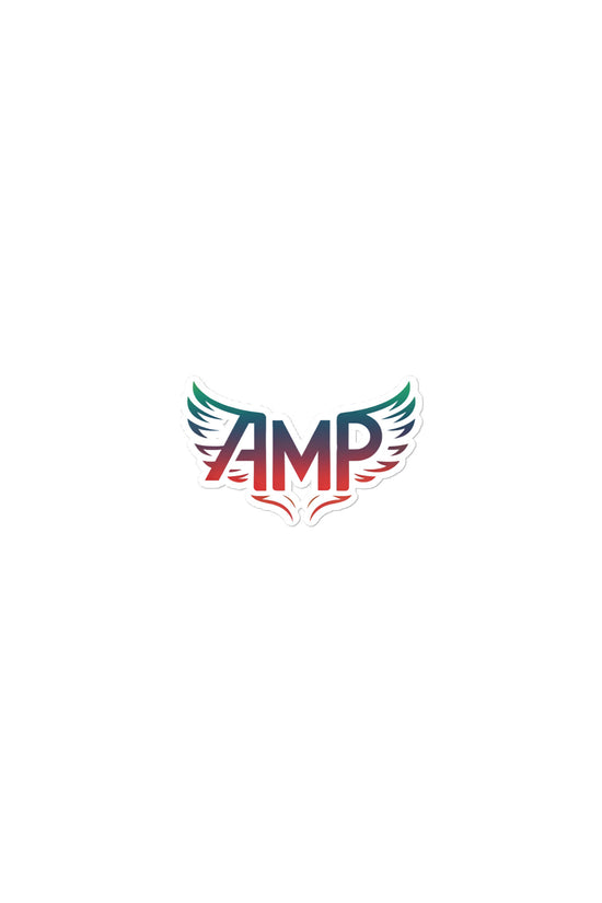Amp Wings sticker designed with vibrant colors and intricate wing details for your customization needs