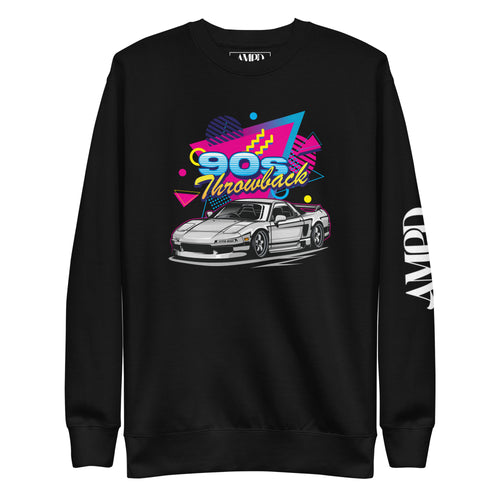 90s Throwback Honda Acura NSX NA1 Graphic Sweatshirt | AMPD featuring vibrant retro design on a black background