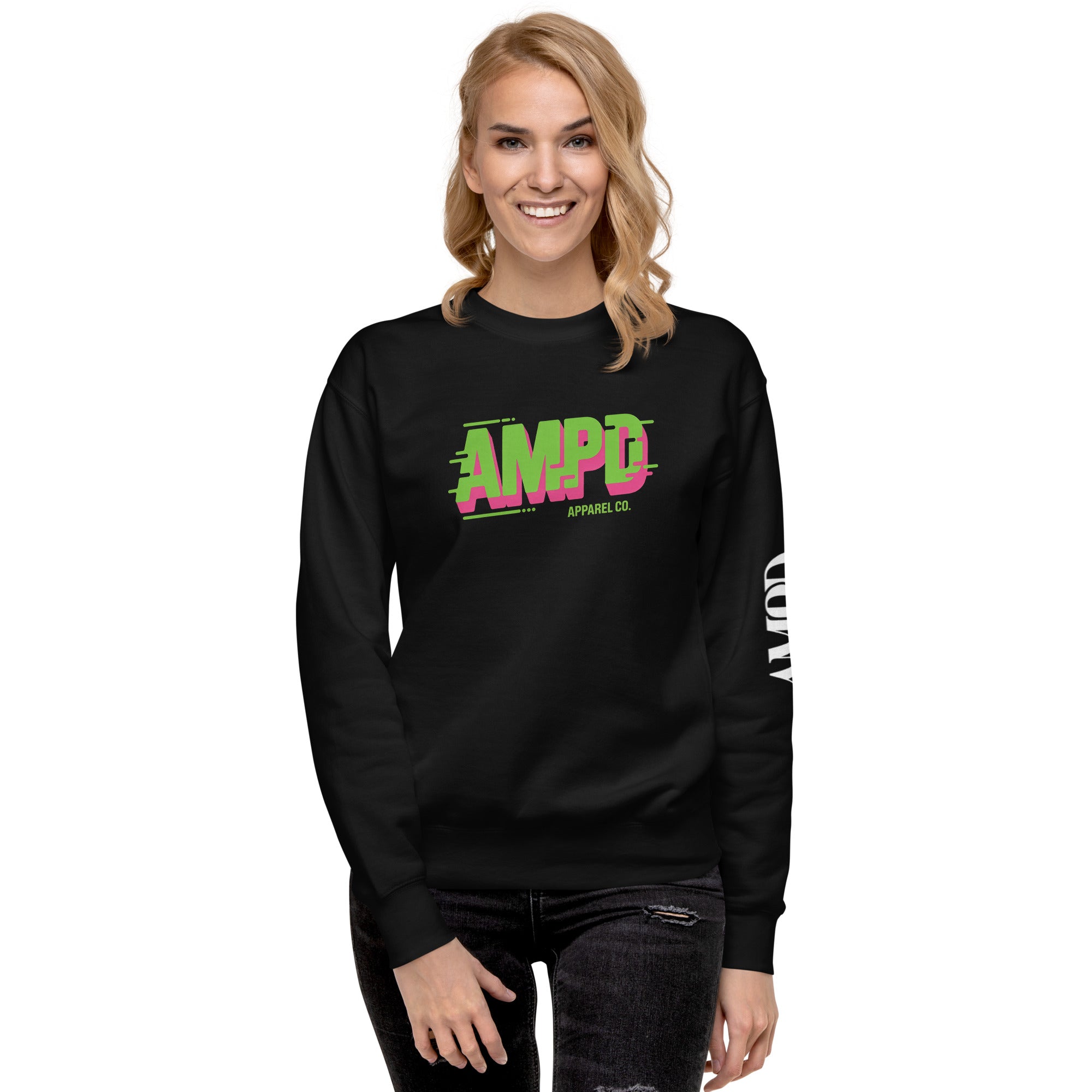 Amp'd Up Custom AMPD Apparel Company Sweatshirt in black with bold logo and stylish design