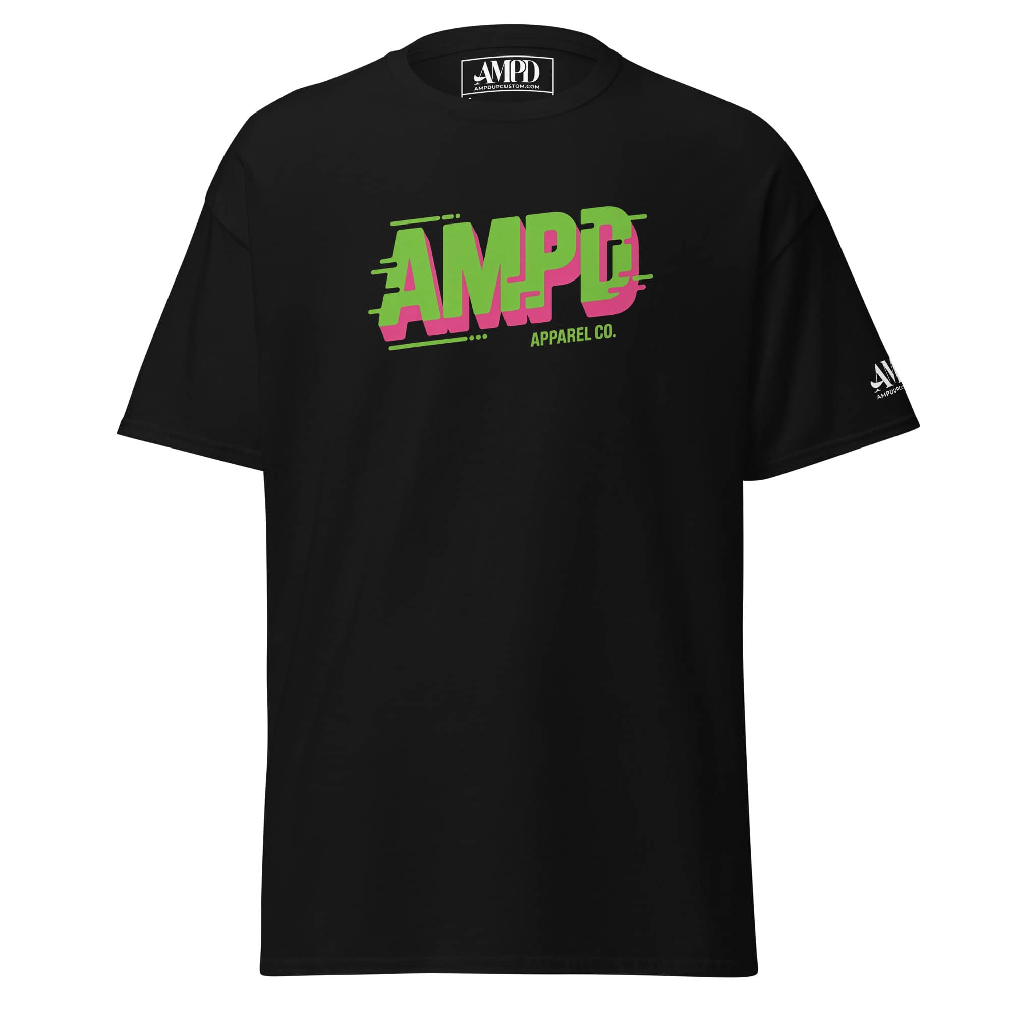 Black AMPD Apparel Company T-Shirt Featuring Bold Logo Design and Comfortable Fit