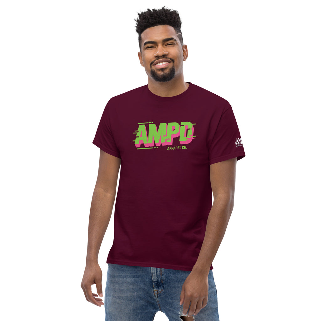 Maroon AMPD Apparel Company T-Shirt featuring a bold graphic design for stylish casual wear