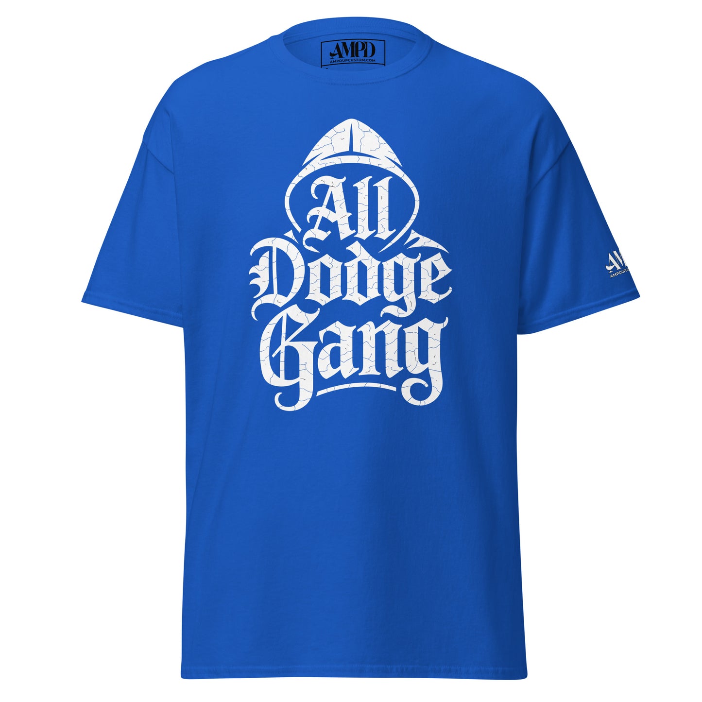 Dodge Gang Graphic T-Shirt by Amp'd Up in Blue, perfect for car enthusiast streetwear fans