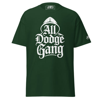 Amp'd Up Custom Dodge Gang Graphic T-Shirt in green for car enthusiast streetwear
