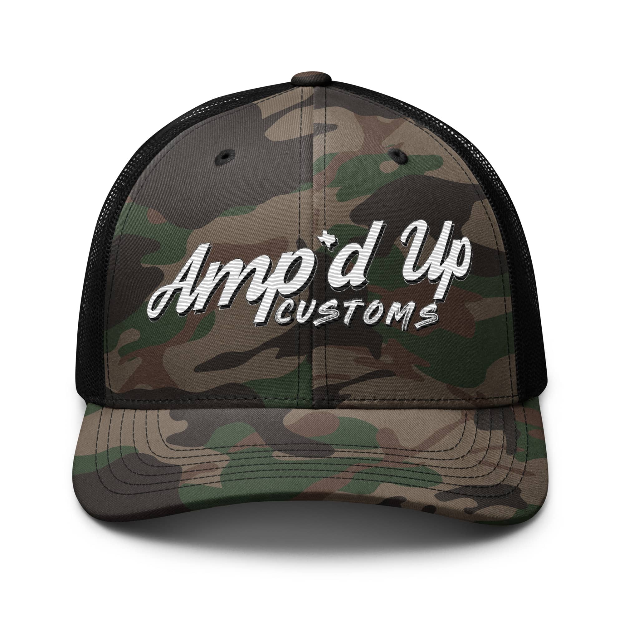 AMPD Embroidered Camouflage Trucker Hat with Stylish Design for Outdoor Enthusiasts
