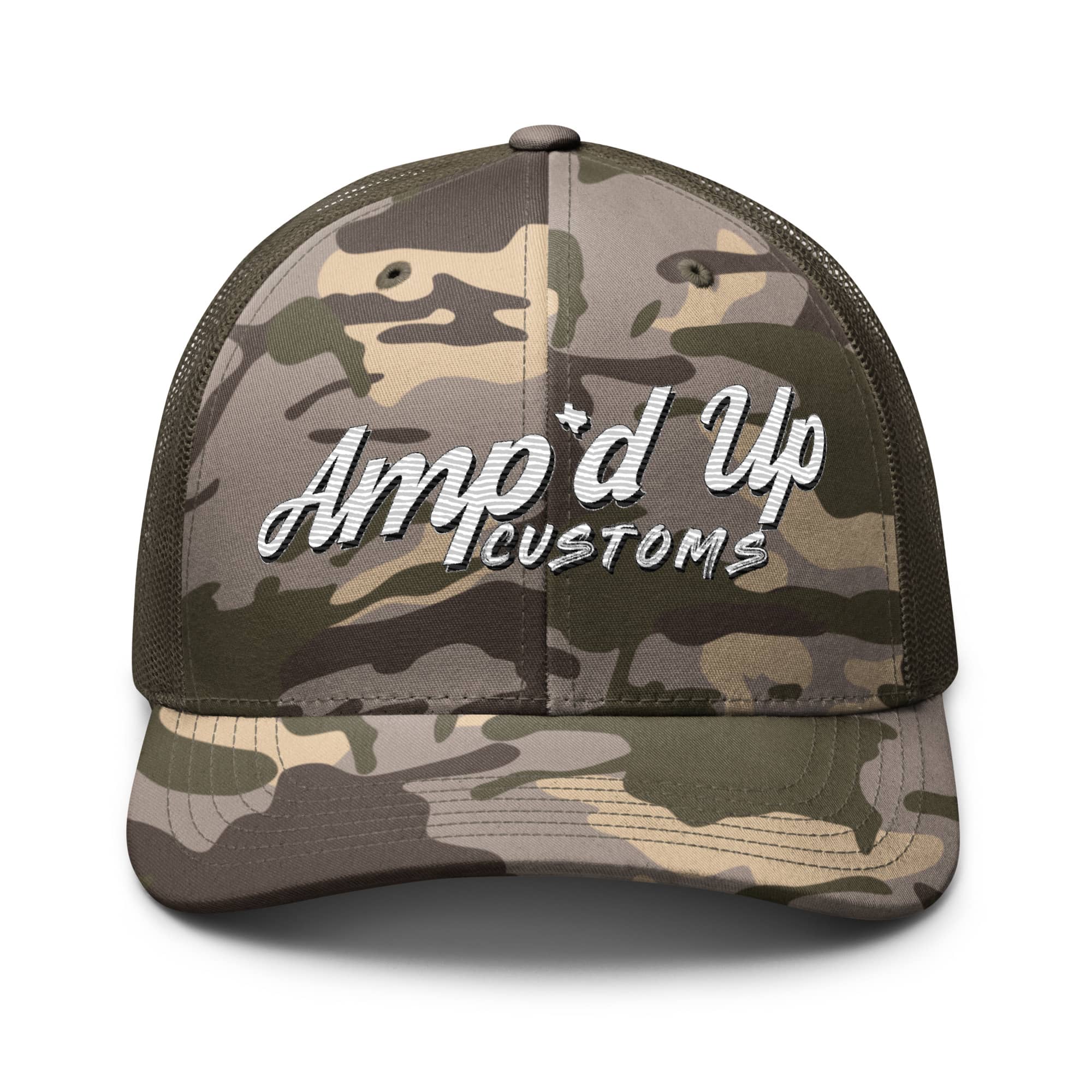 AMPD Embroidered Camouflage Trucker Hat with Stylish Camouflage Print and Mesh Back