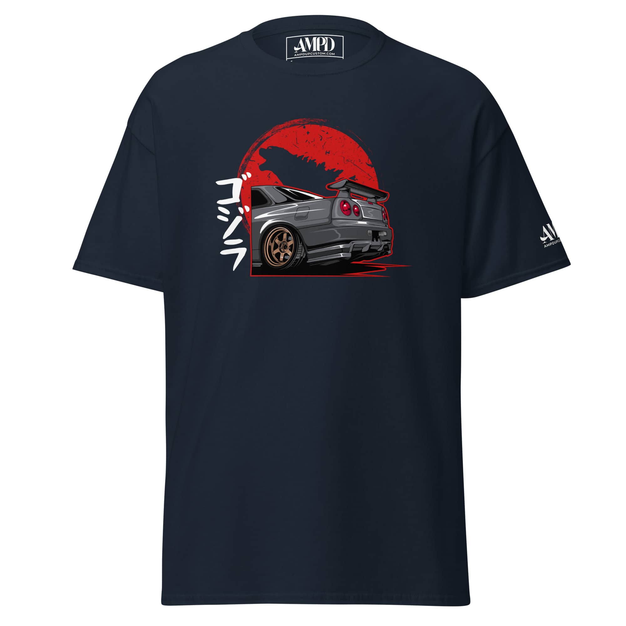Godzilla R34 Skyline GT-R T-Shirt | AMPD featuring a stylish graphic of the iconic car