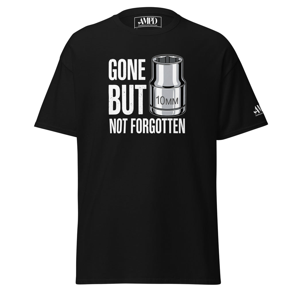 Gone But Not Forgotten 10mm T-Shirt | AMPD featuring a socket graphic on a black background