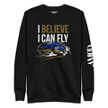 I Believe I Can Fly Rally Motorsport Sweatshirt | AMPD featuring a dynamic car design on a black background