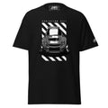 Mitsubishi Evolution VIII 8 T-Shirt | AMPD featuring a sleek car design on a black background
