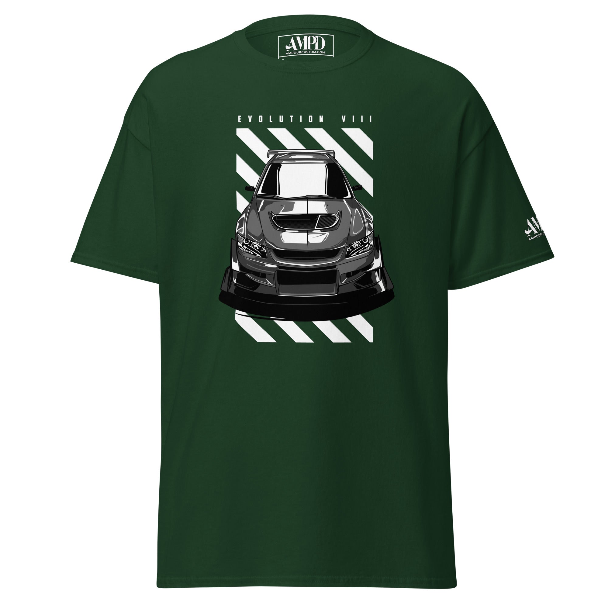Mitsubishi Evolution VIII 8 T-Shirt | AMPD featuring a bold graphic of a sleek sports car