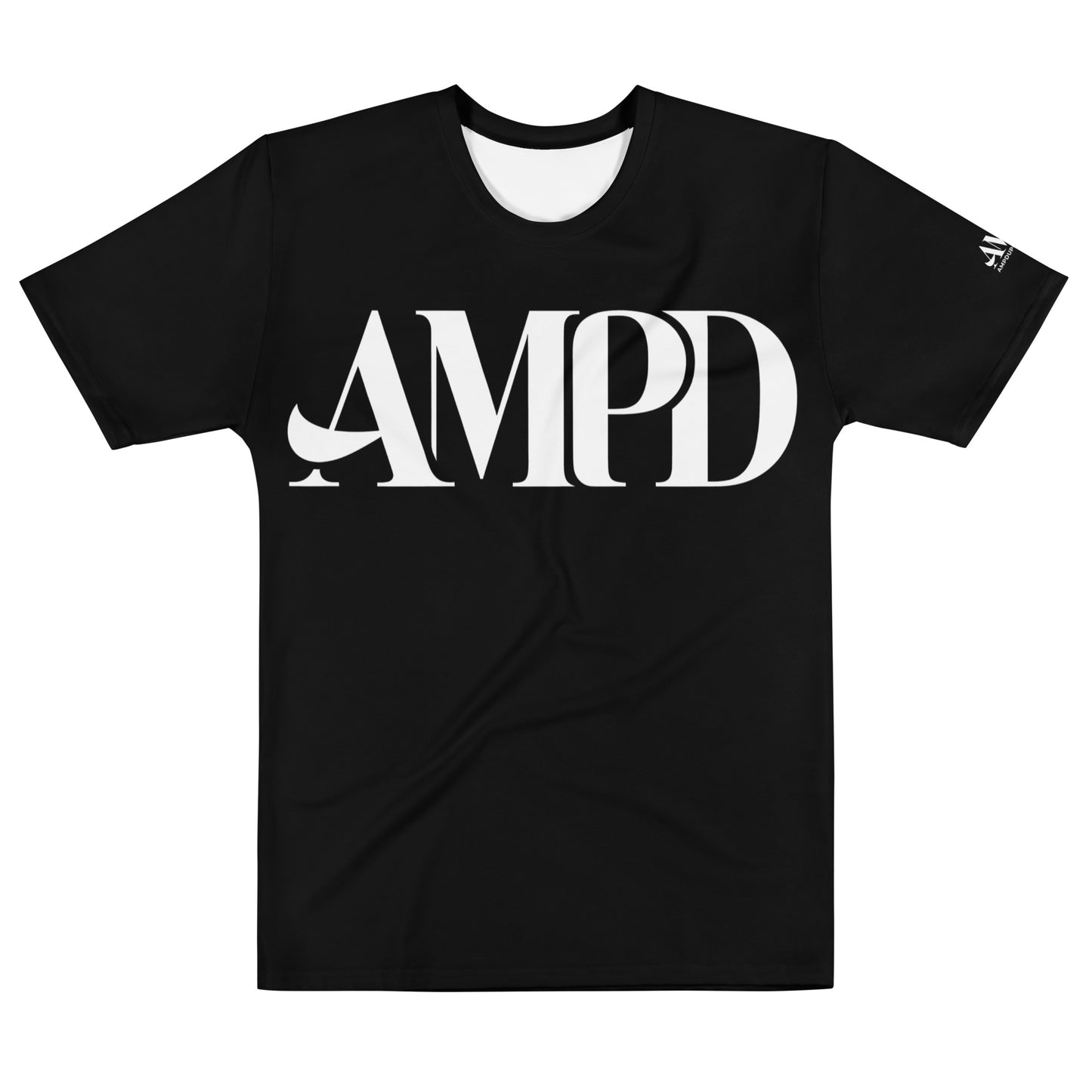 AMPD Official Big Graphic Premium Mens Cotton Crew Neck T-Shirt Soft, Breathable and Durable in Black