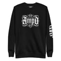 AMPD Official Gothic Typography Sweatshirt in Black with Stylish Graphic Design