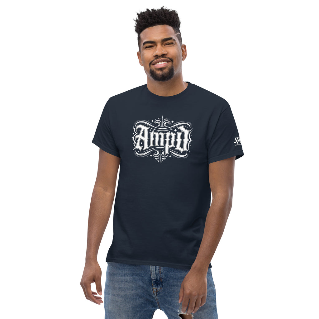 AMPD Official Gothic Typography T-Shirt in Black for stylish everyday wear