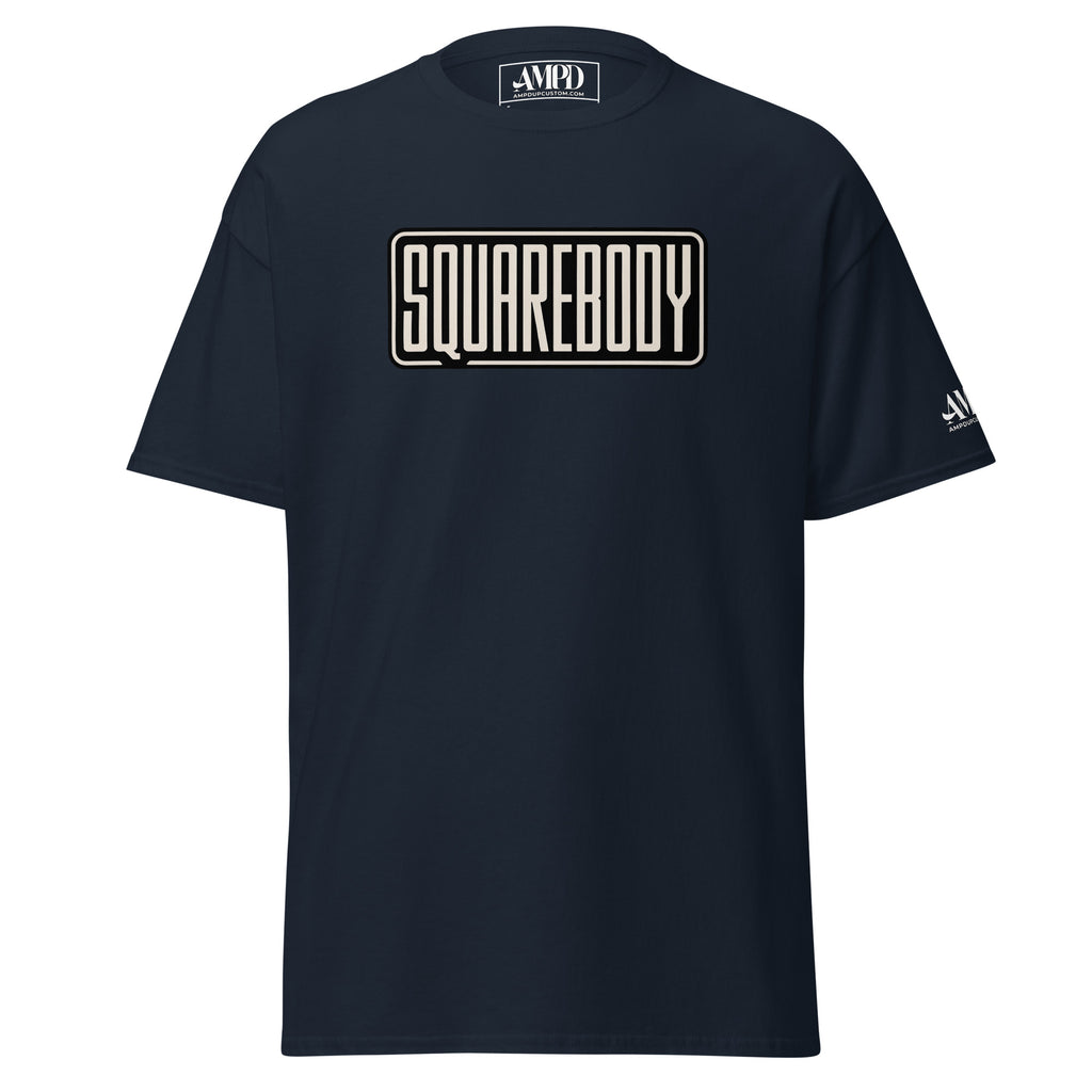 Navy Squarebody Graphic T-Shirt | AMPD featuring bold lettering for a stylish casual look