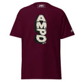 Stacked AMPD Logo T-Shirt in Burgundy featuring a bold graphic design on the front