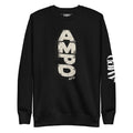 Stacked AMPD Logo Sweatshirt in Black with Bold Printed Design and Comfortable Fit