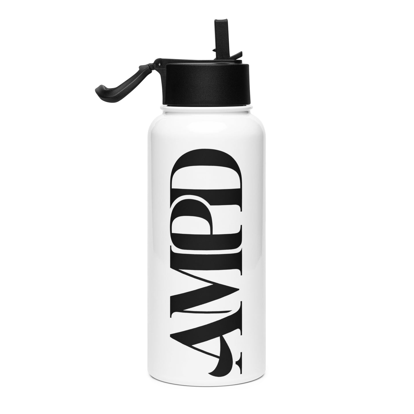 AMPD Stainless steel water bottle with a straw lid for convenient hydration on the go