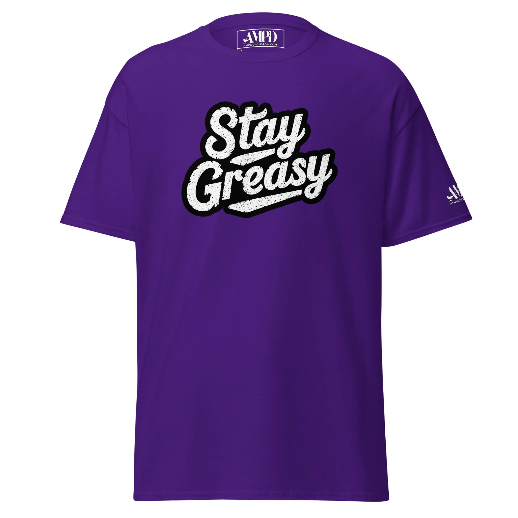 Purple Stay Greasy | Shop Life T-Shirt | AMPD with bold graphic design for casual wear