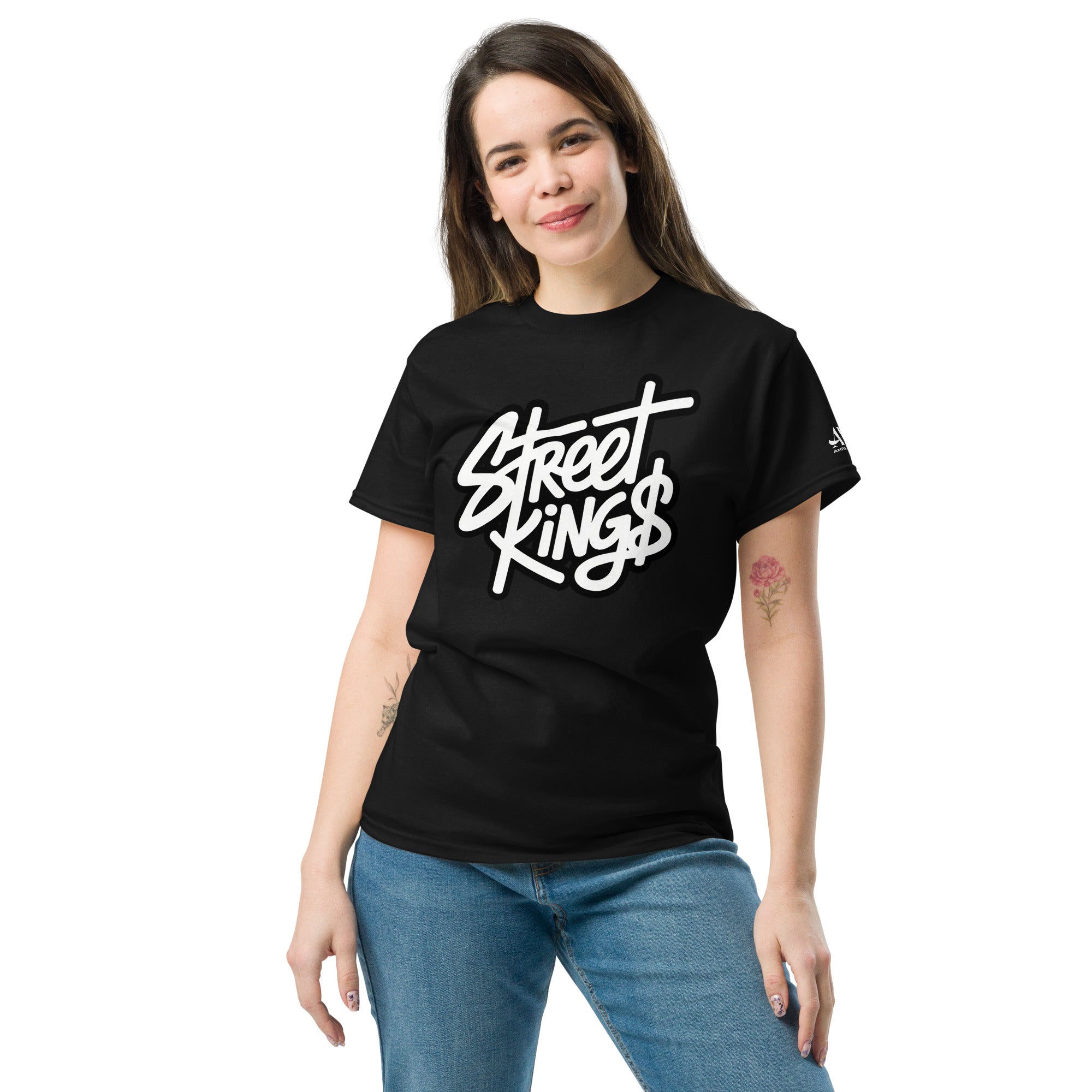 Black Street Kings T-Shirt | AMPD featuring bold white graphic design for a stylish urban look