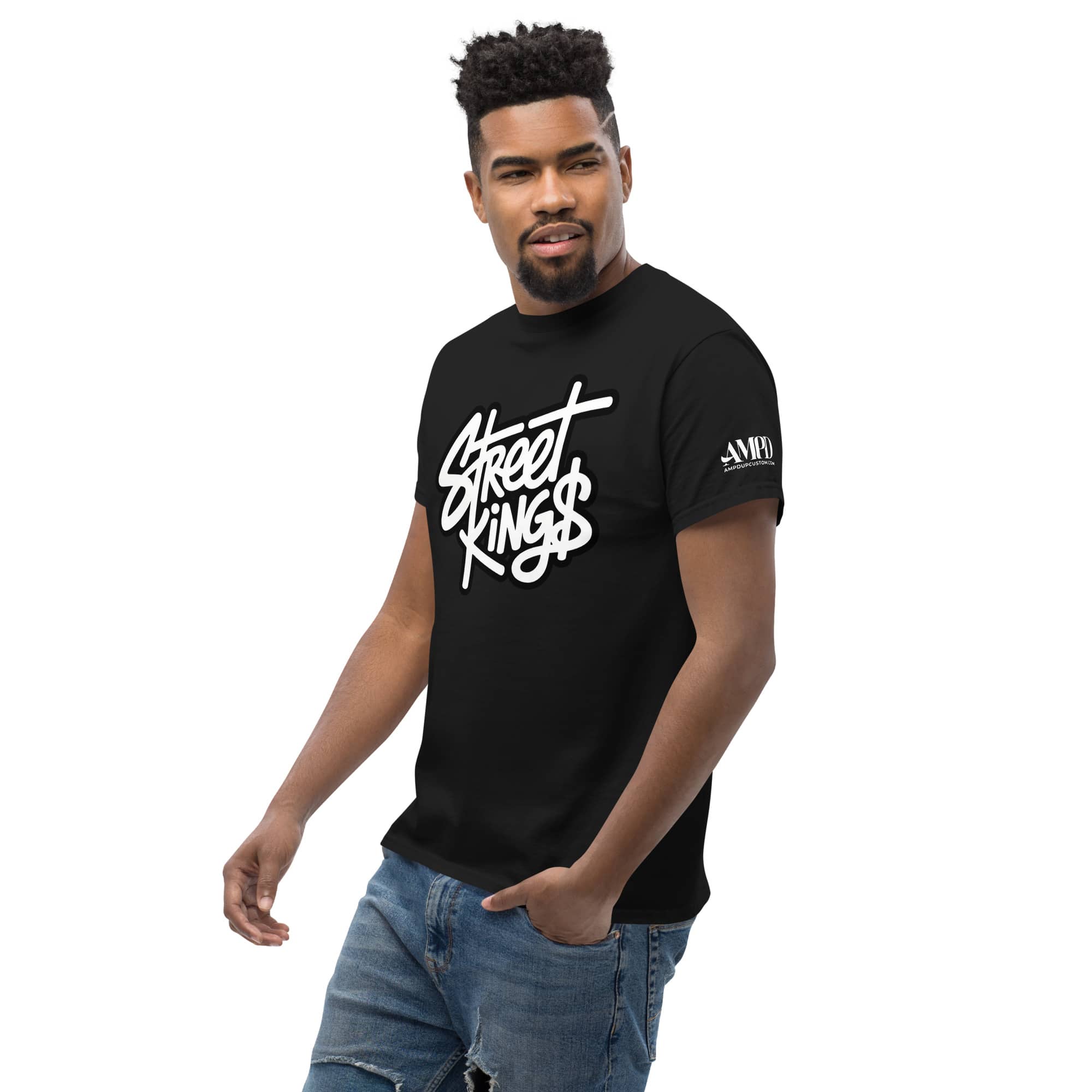 Black Street Kings T-Shirt | AMPD with stylish graphic for casual wear