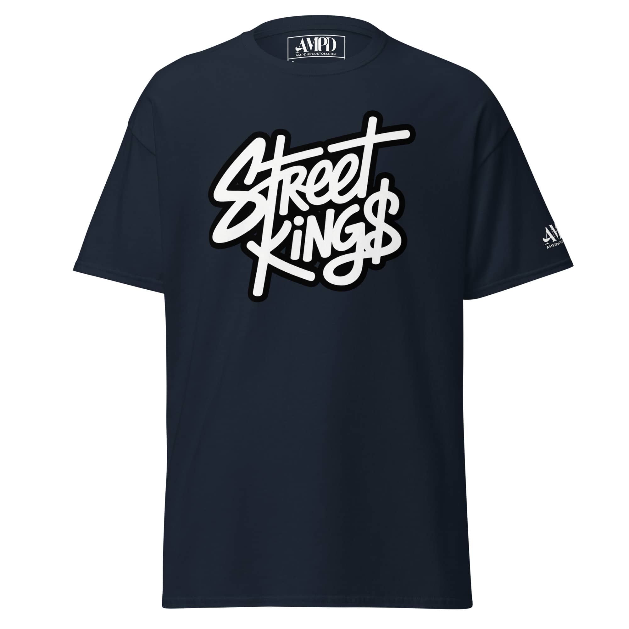 Navy Street Kings T-Shirt | AMPD with bold logo design for stylish streetwear enthusiasts
