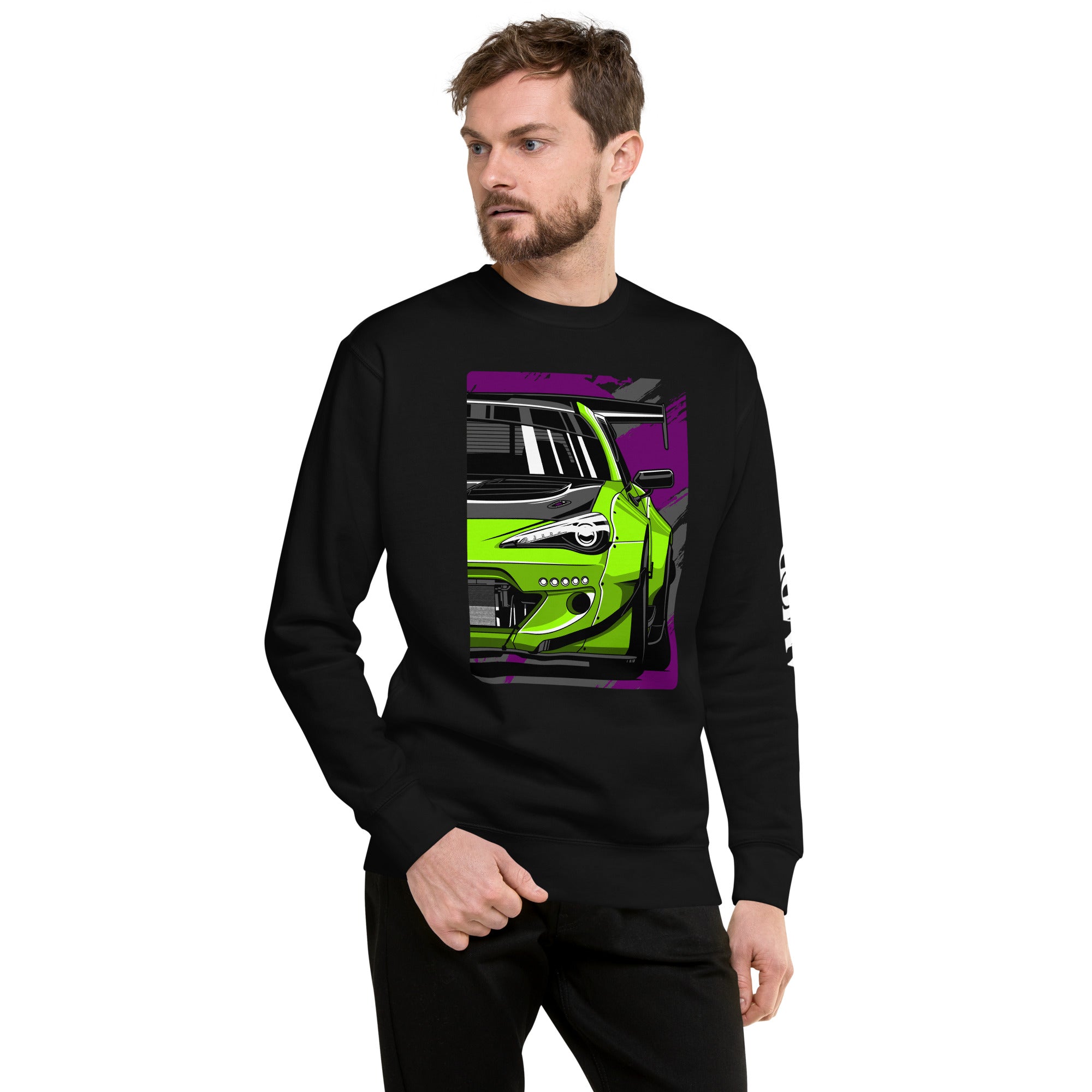 Subaru BRZ Graphic Sweatshirt | AMPD featuring vibrant car design and comfortable fit for automotive enthusiasts