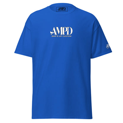 Amp'd Up 2026 logo T-Shirt in blue with a modern design for casual wear