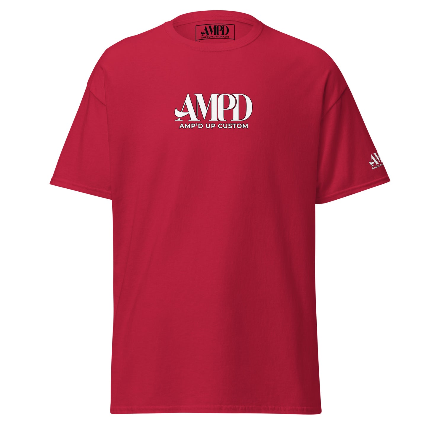 Amp'd Up 2026 logo T-Shirt in red featuring a stylish design for casual wear