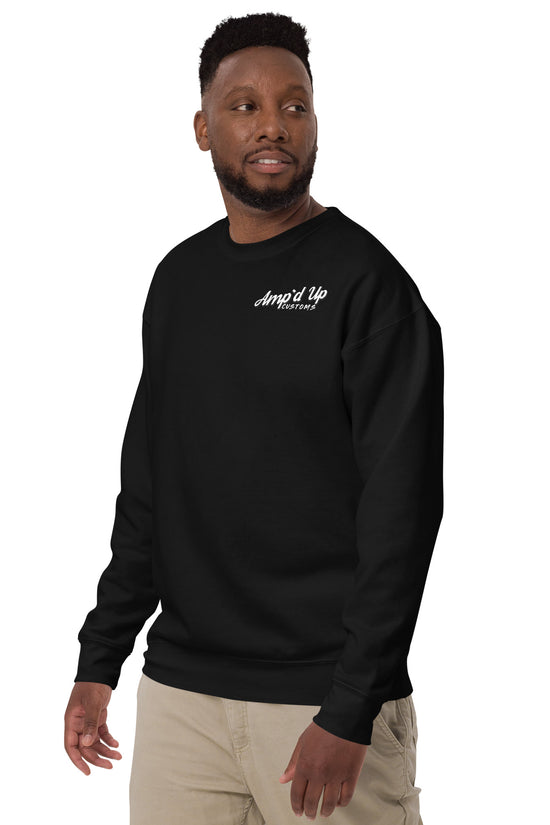 Amp'd Up Custom Alignment PLUG Sweatshirt featuring a minimalist logo design
