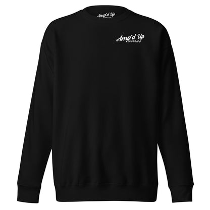 Black Amp'd Up Custom Alignment PLUG Sweatshirt with back illustration design