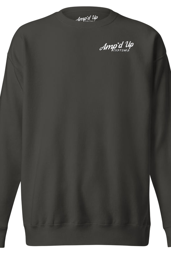 Amp'd Up Custom Alignment PLUG Sweatshirt featuring a stylish back illustration