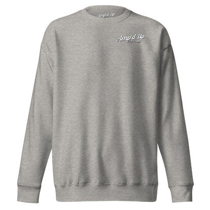 Gray Amp'd Up Custom Alignment PLUG Sweatshirt featuring a comfortable design and stylish fit